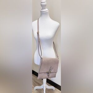 Crossbody Gray with gold adjustable Leather